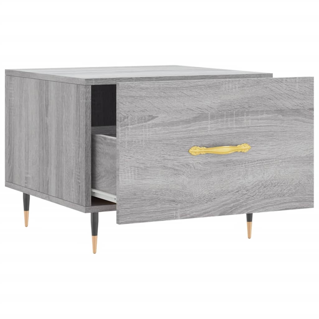 vidaXL Mesa de centro madera contrachapada gris Sonoma 50x50x40 cm