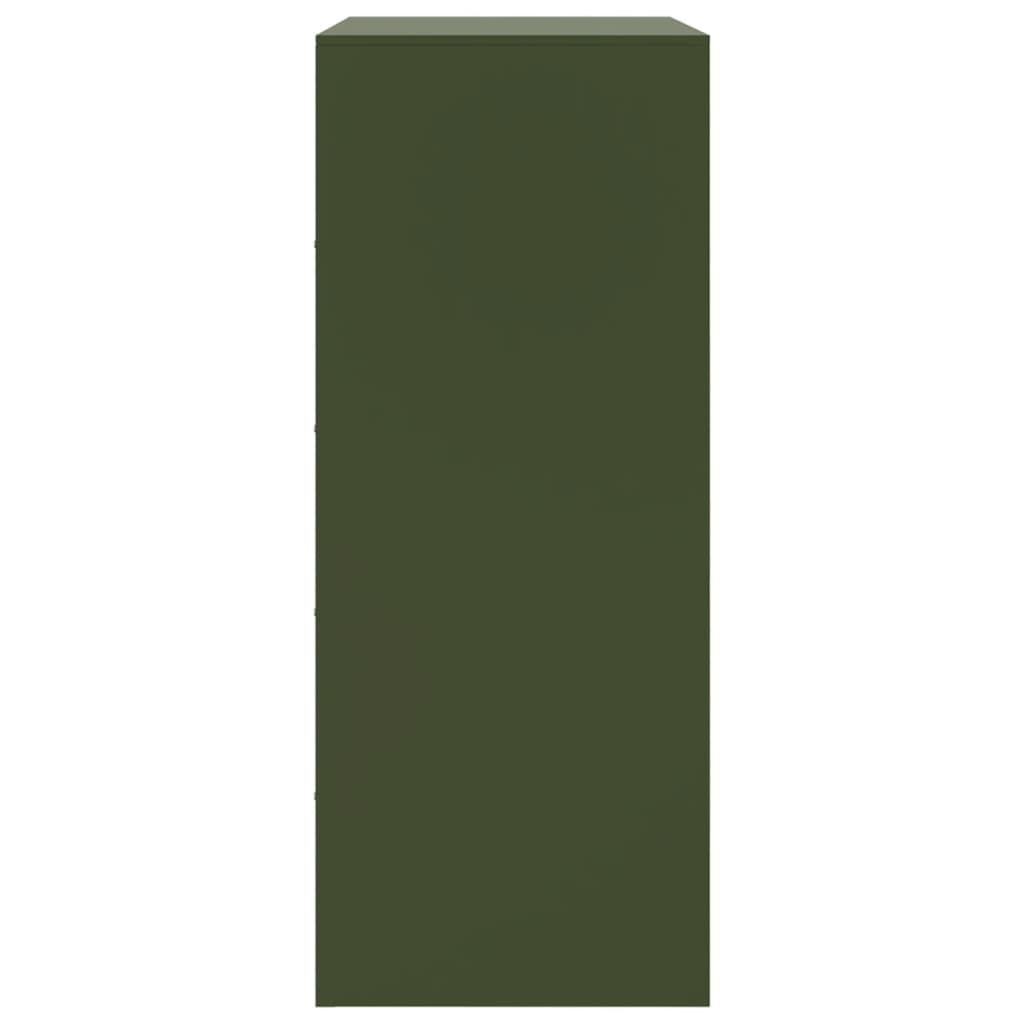 vidaXL Aparador de acero verde oliva 67x39x95 cm