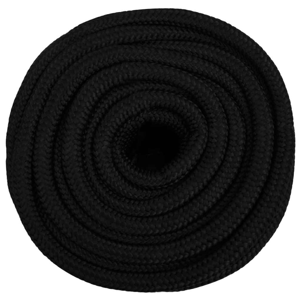 vidaXL Cuerda de trabajo poliéster negro 18 mm 100 m