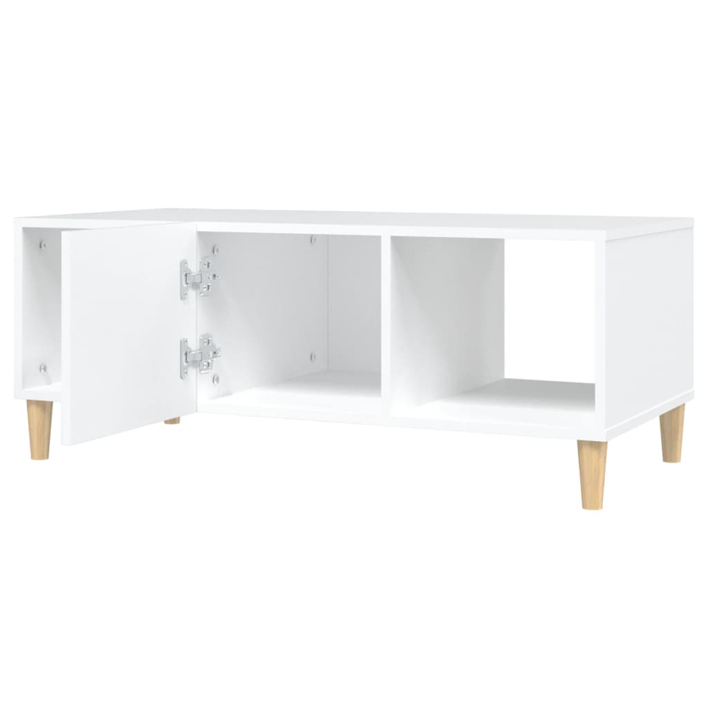 vidaXL Mesa de centro madera contrachapada blanco 102x50x40 cm