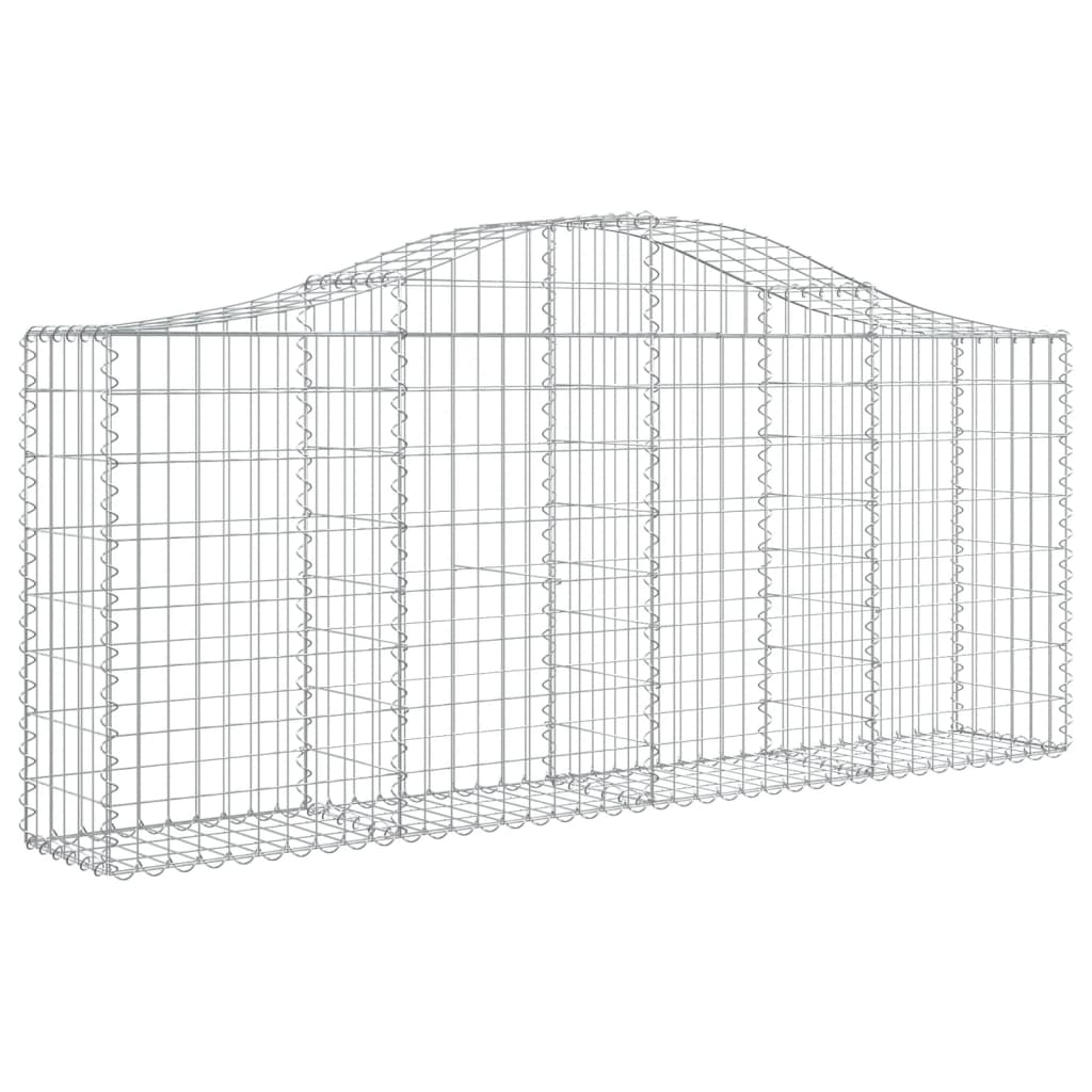 vidaXL Cesta de gaviones forma arco hierro galvanizado 200x30x80/100cm