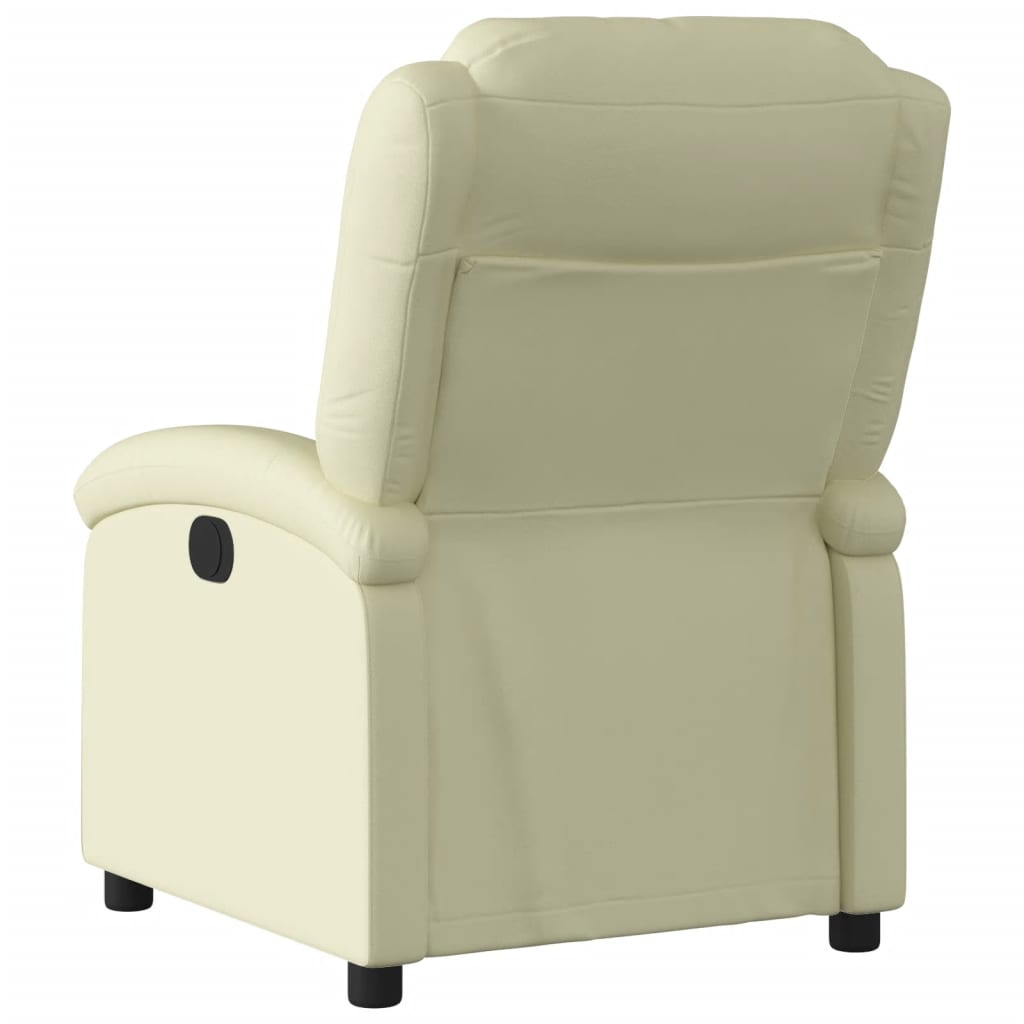 vidaXL Sillón reclinable de cuero auténtico crema