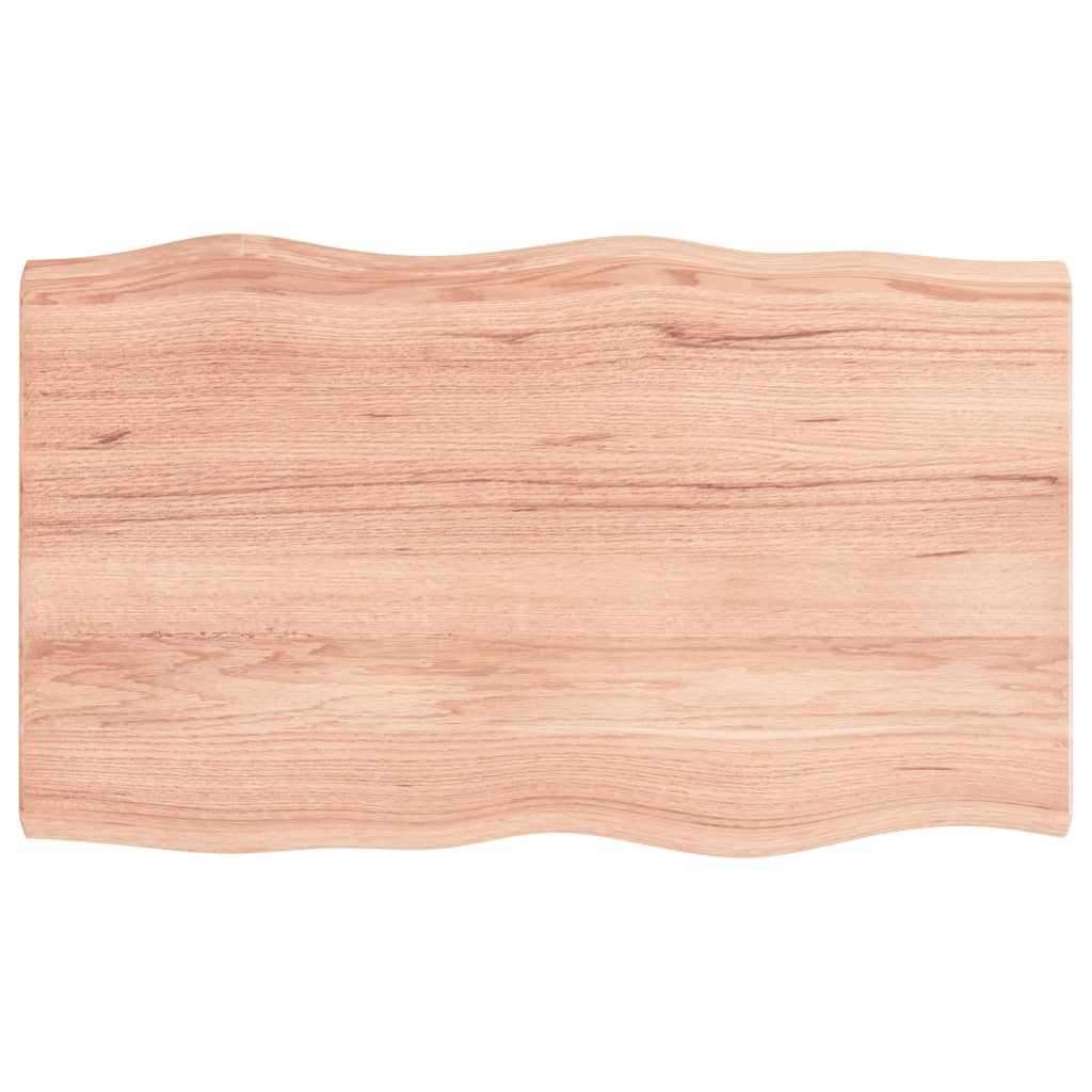 vidaXL Tablero mesa madera tratada borde natural marrón 100x60x(2-4)cm