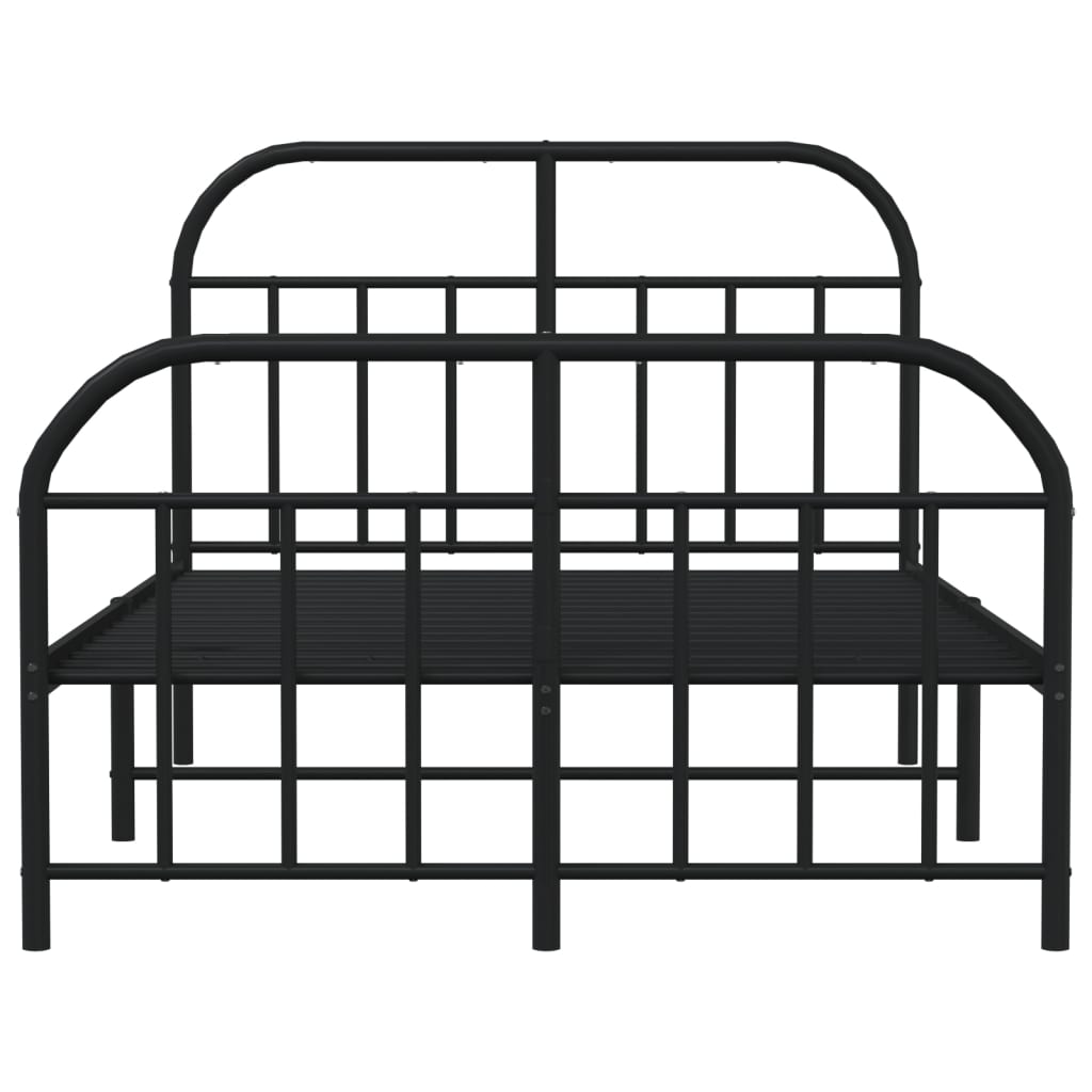 vidaXL Estructura de cama con cabecero y pie metal negro 120x190 cm