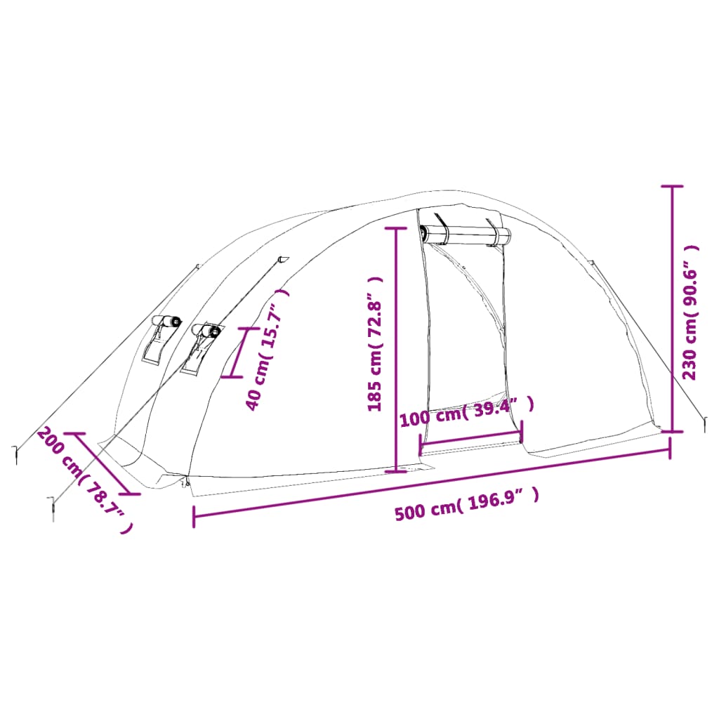 vidaXL Invernadero con estructura de acero verde 10 m² 5x2x2,3 m