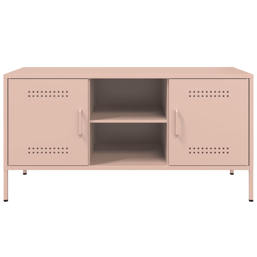 vidaXL Mueble de TV de acero rosa 100,5x39x50,5 cm