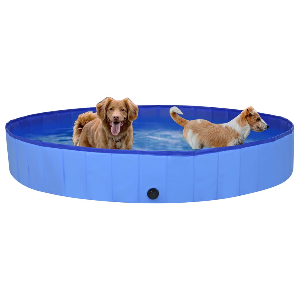 vidaXL Piscina para perros plegable PVC azul 200x30 cm