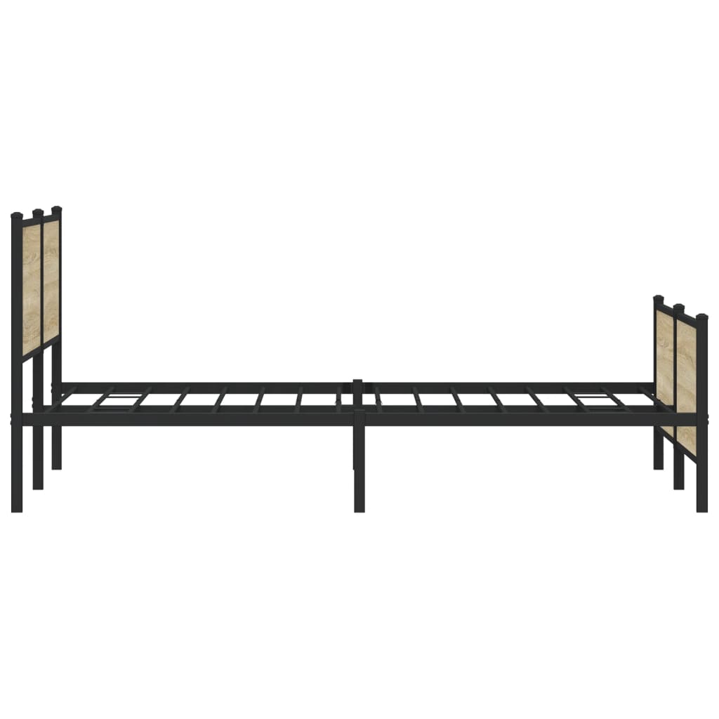 vidaXL Estructura de cama sin colchón metal roble Sonoma 193x203 cm