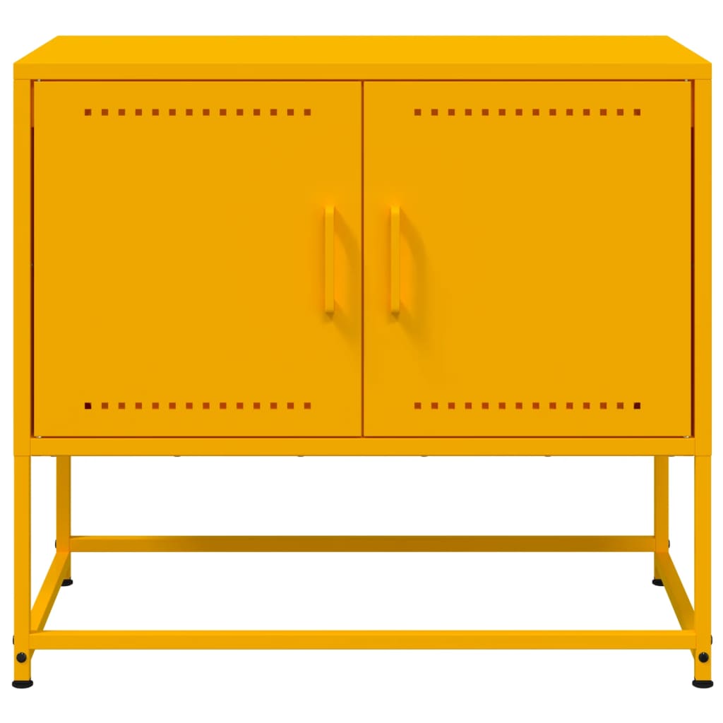 vidaXL Mueble para TV de acero amarillo mostaza 68,5x39x60,5 cm