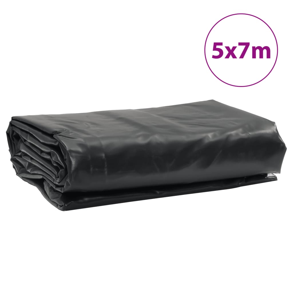 vidaXL Lona negra 5x7 m 650 g/m²