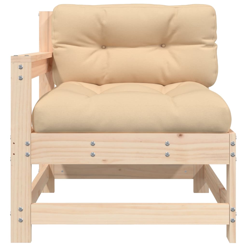 vidaXL Sillón de jardín con cojines madera maciza de pino