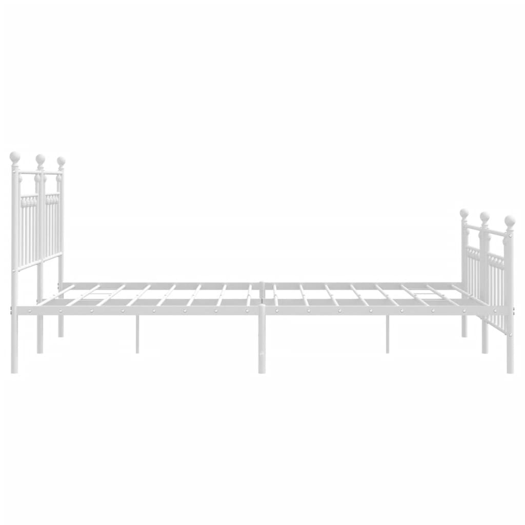 vidaXL Estructura cama metal con cabecero y estribo blanco 180x200 cm
