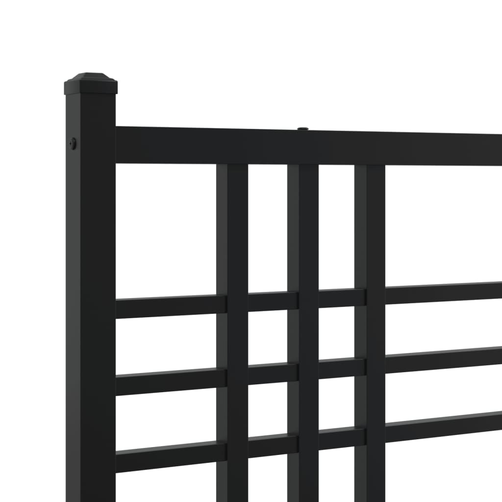 vidaXL Estructura cama sin colchón con estribo metal negro 100x190 cm