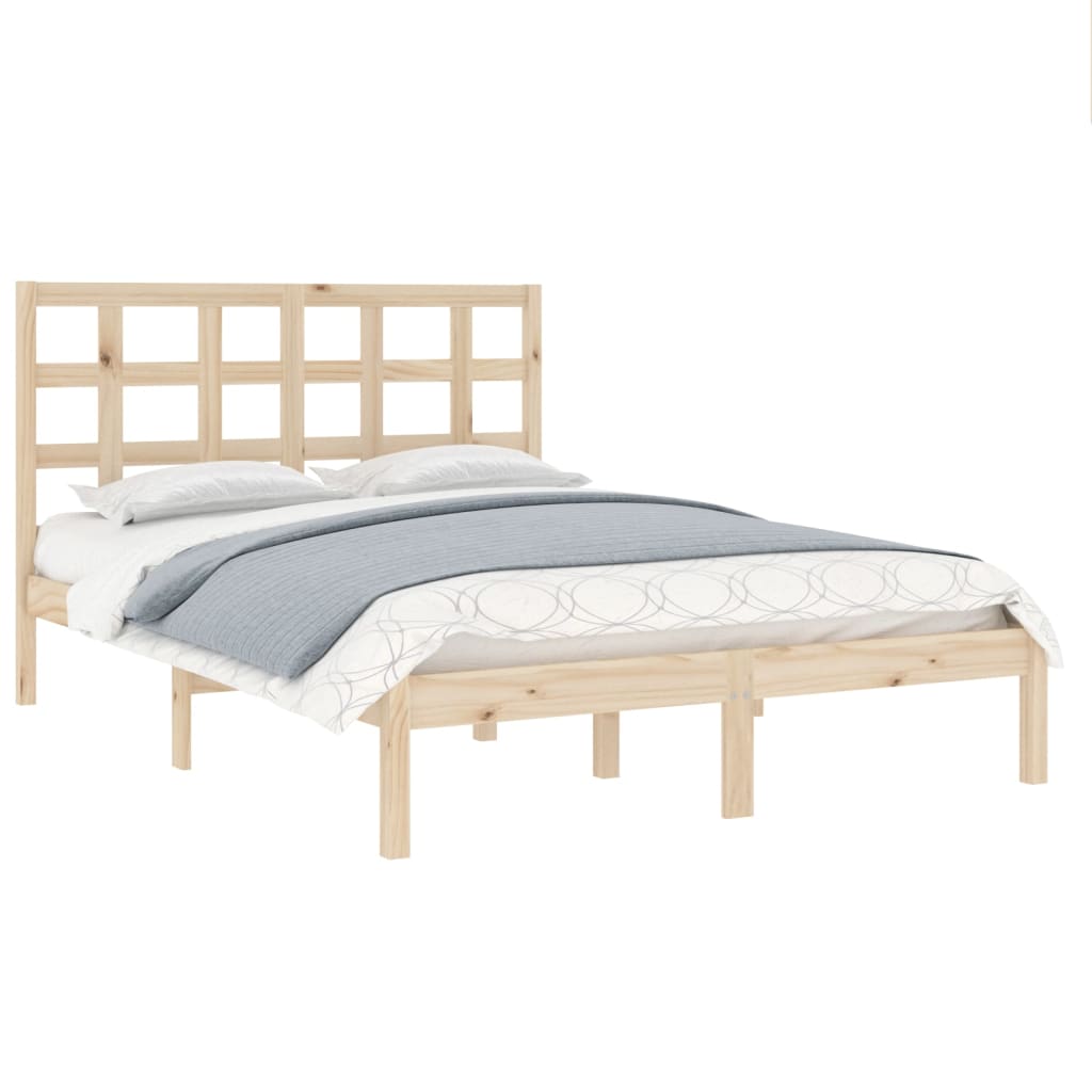 vidaXL Estructura de cama madera maciza de pino 140x190 cm