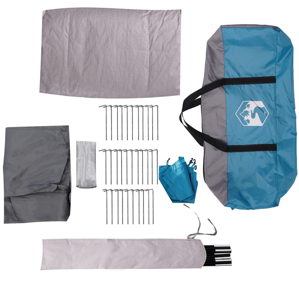 vidaXL Tienda de campaña familiar tipi 6 personas impermeable azul