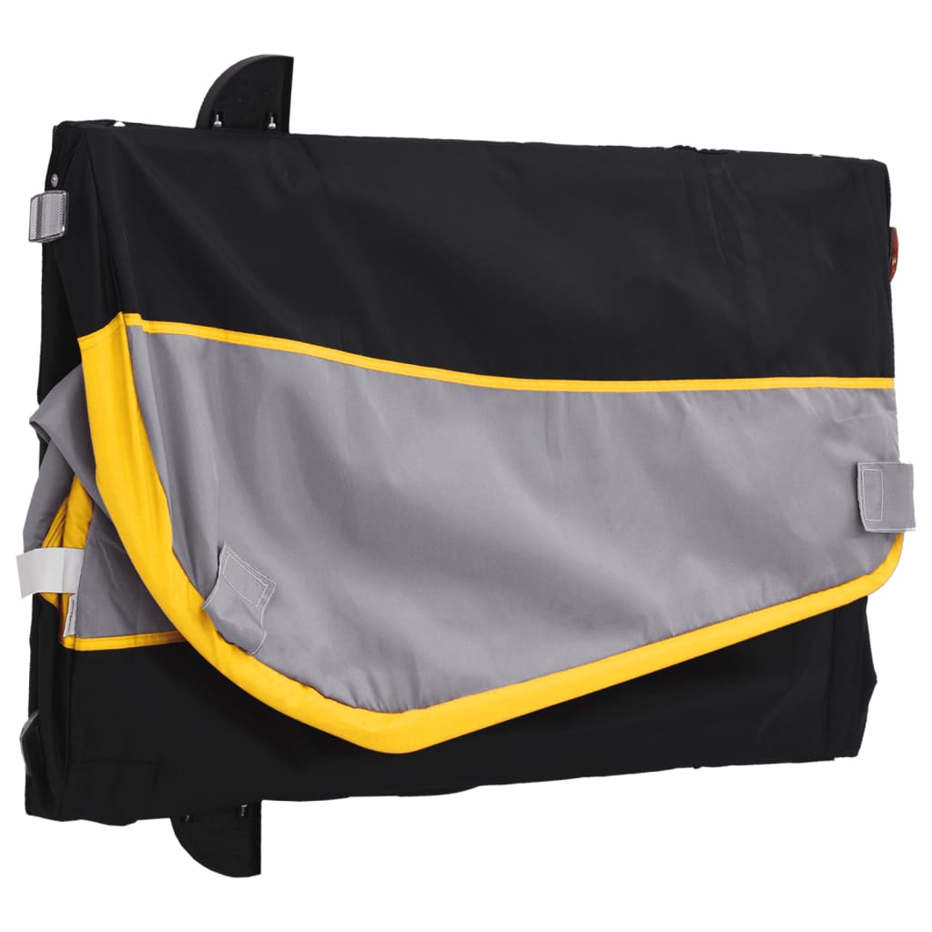 vidaXL Remolque para bicicleta hierro negro y amarillo 45 kg