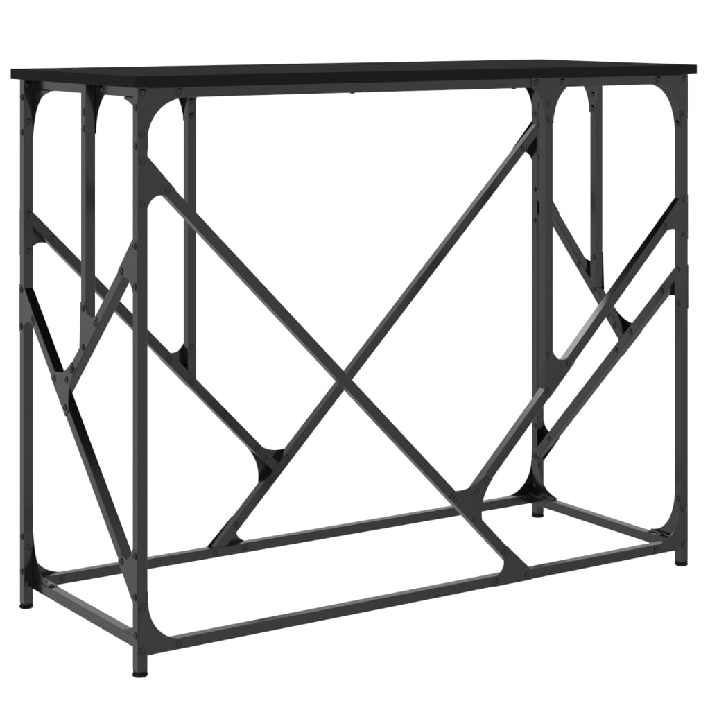 vidaXL Mesa consola madera de ingeniería negra 100x40x80 cm