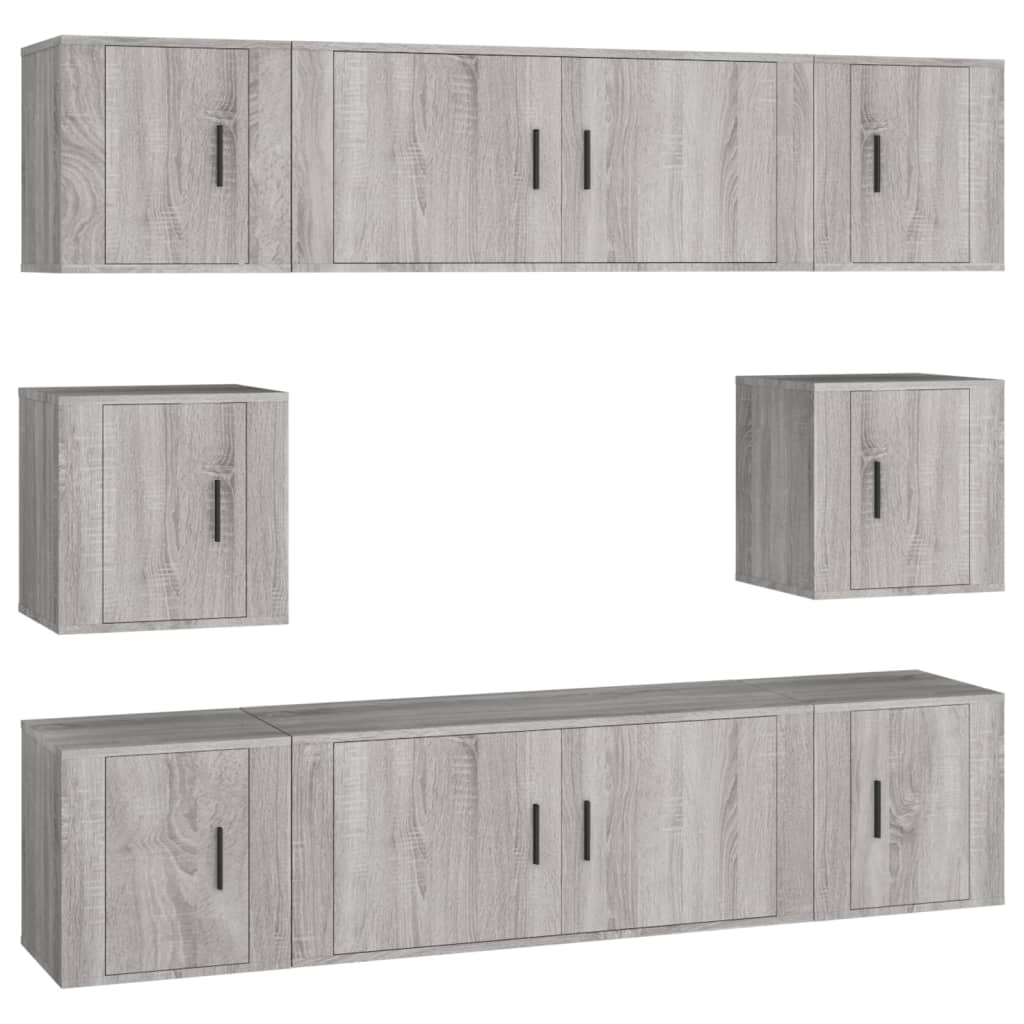 vidaXL Set de muebles para TV 8 pzas madera contrachapada gris Sonoma