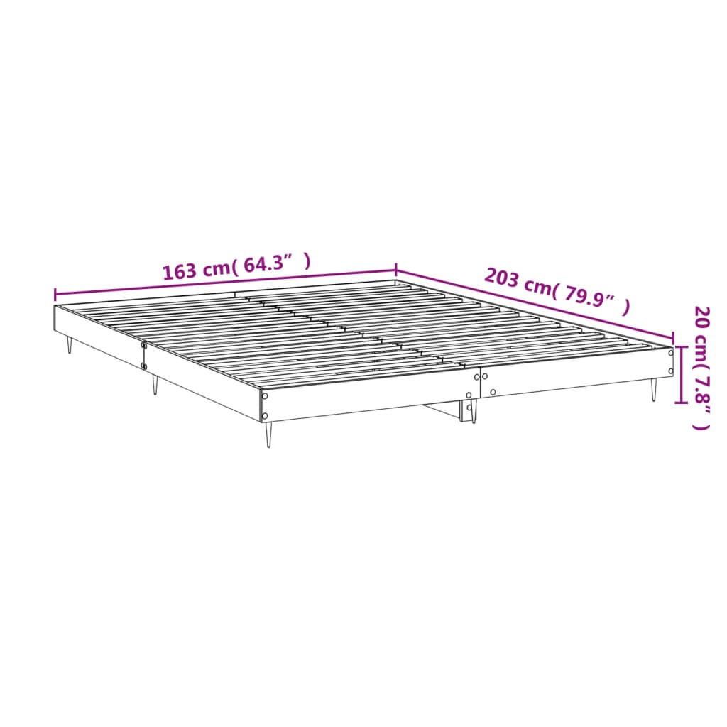 vidaXL Estructura de cama sin colchón madera marrón roble 160x200 cm