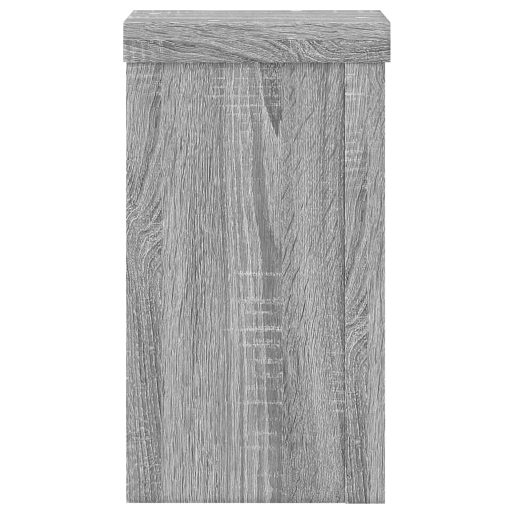 vidaXL Soportes de plantas 2 uds madera gris Sonoma 10x10x18 cm