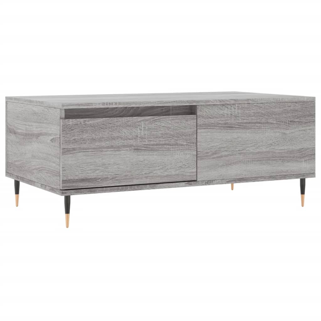 vidaXL Mesa de centro madera contrachapada gris Sonoma 90x50x36,5 cm