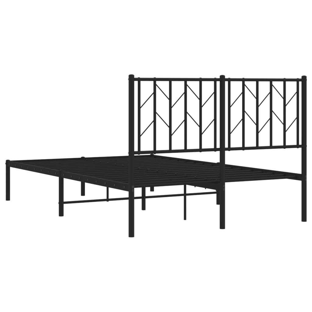 vidaXL Estructura de cama con cabecero metal negro 120x190 cm