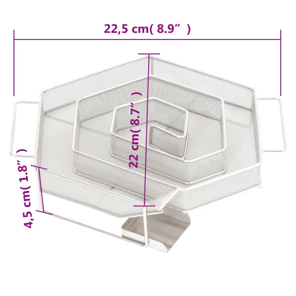 vidaXL Generador de humo frío redondo 6 lados acero inoxidable 22,5 cm