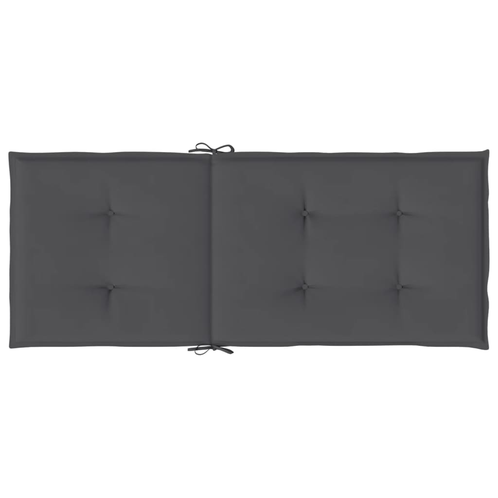 vidaXL Cojín silla de jardín respaldo alto 2 uds tela gris 120x50x3 cm