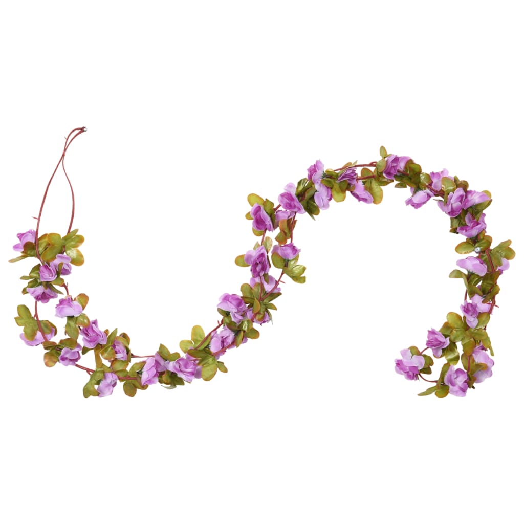 vidaXL Guirnaldas de flores de Navidad 6 uds morado claro 250 cm