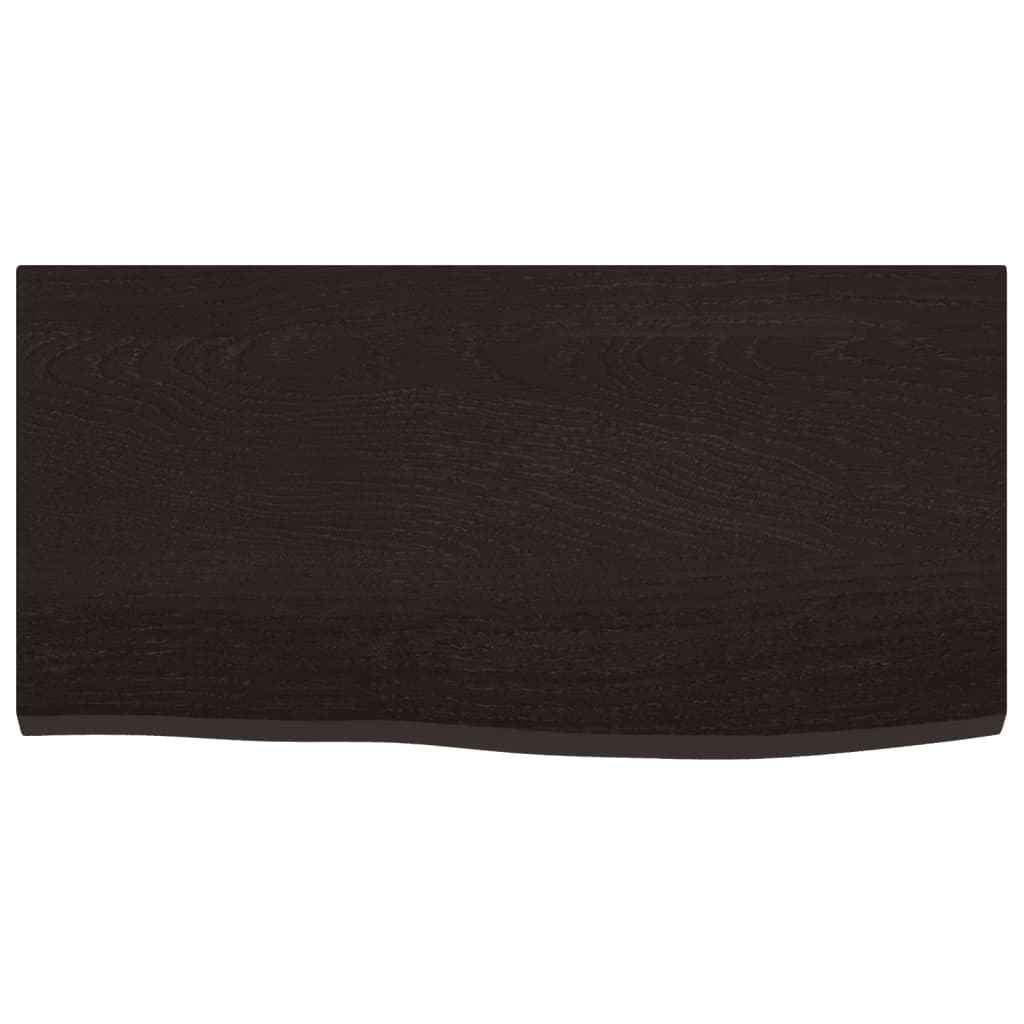 vidaXL Encimera baño madera maciza tratada marrón oscuro 60x30x2 cm