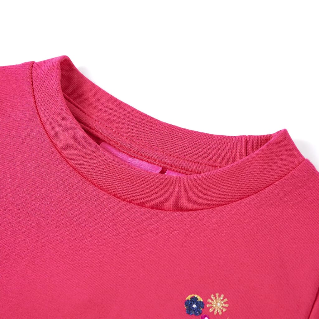 Sudadera infantil rosa chillón 128