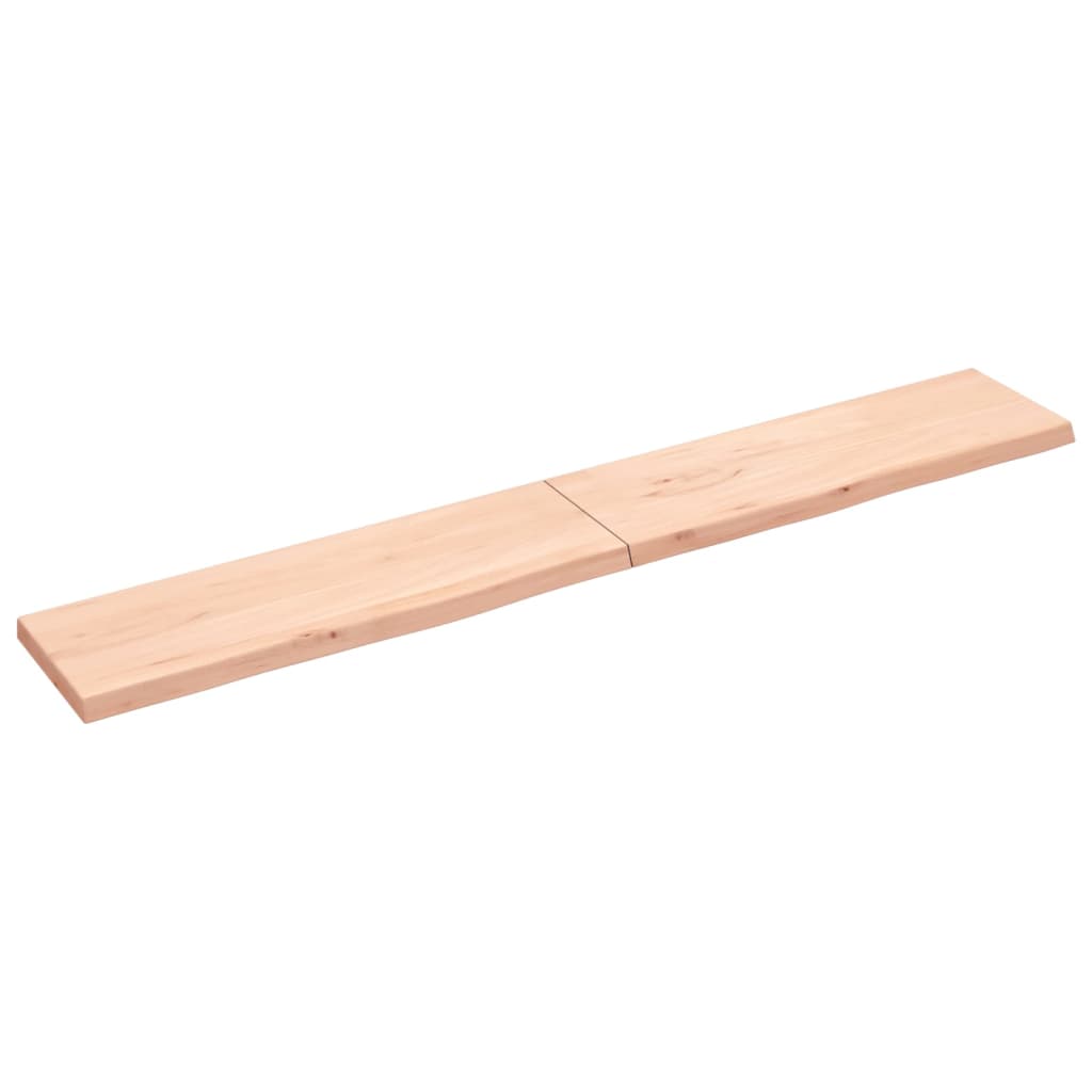 vidaXL Encimera de baño madera maciza sin tratar 200x30x(2-4) cm