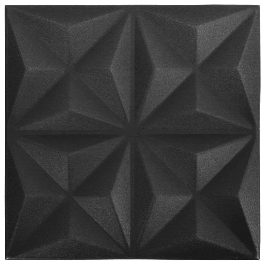 vidaXL Paneles de pared 3D 48 unidades negro origami 12 m² 50x50 cm