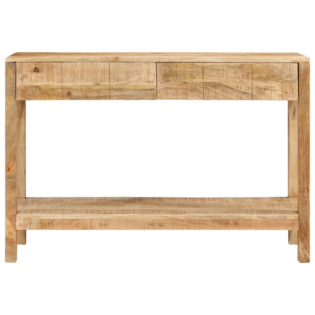 vidaXL Mesa consola con 2 cajones madera maciza de mango 110x35x75 cm