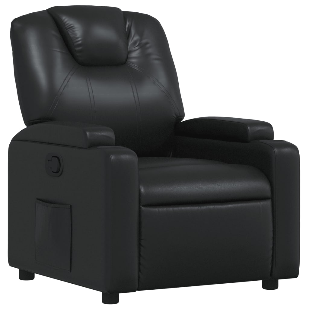 vidaXL Sillón reclinable de cuero sintético negro