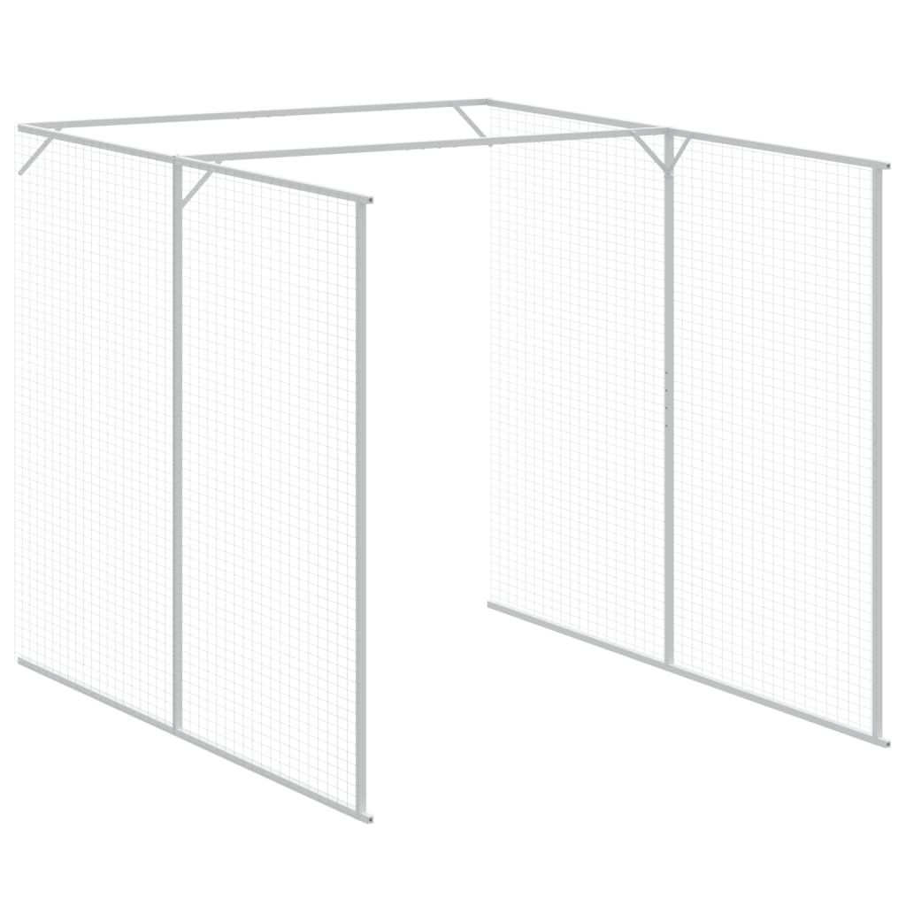 vidaXL Caseta perros corral acero galvanizado gris claro 165x455x181cm