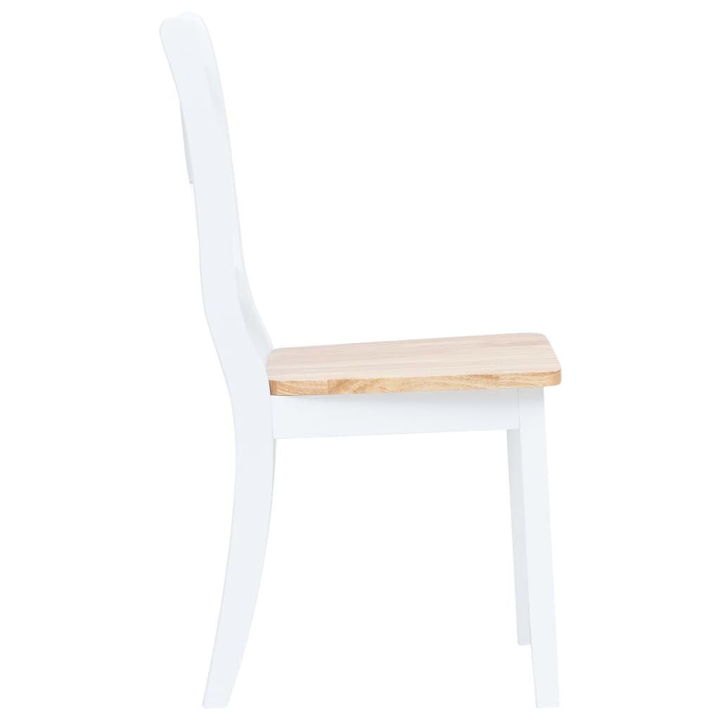 vidaXL Juego de comedor 5 piezas madera maciza de caucho blanco marrón