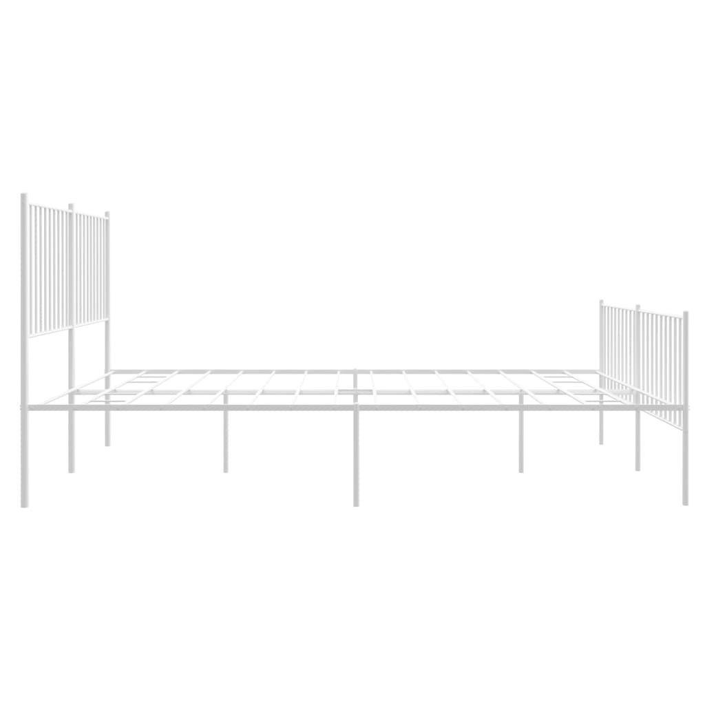 vidaXL Estructura cama sin colchón con estribo metal blanco 150x200 cm