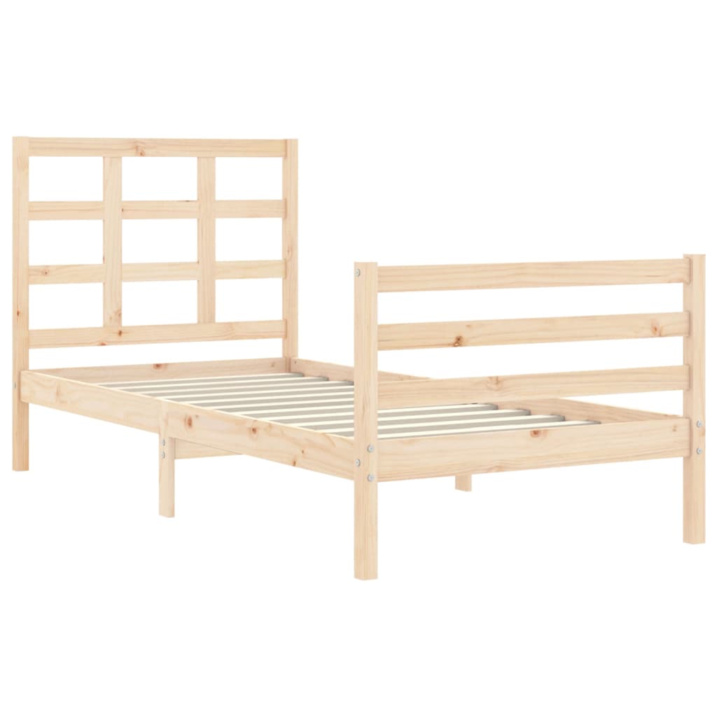 vidaXL Estructura de cama con cabecero madera maciza