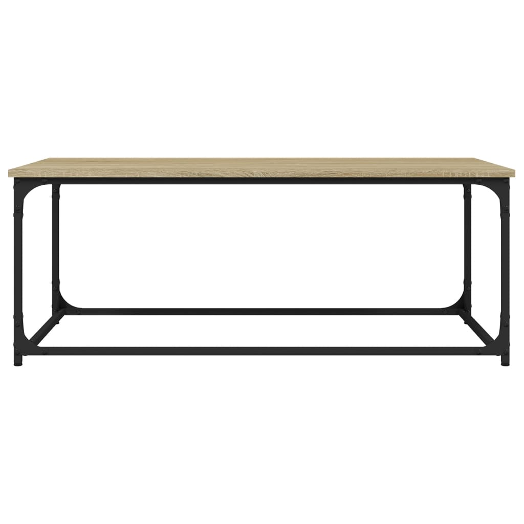 vidaXL Mesa de centro madera y hierro roble Sonoma 102x50x40 cm