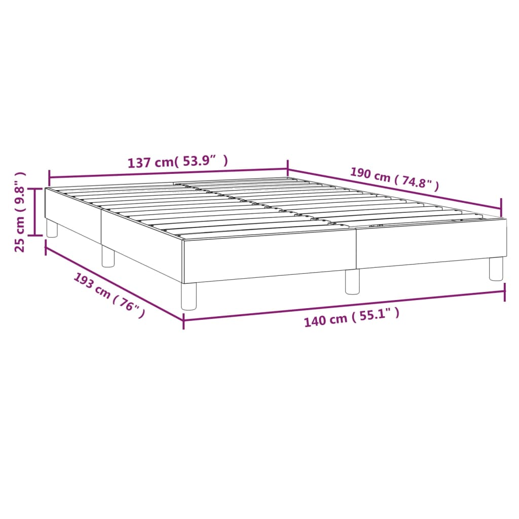 vidaXL Estructura de cama de tela gris taupe 140x190 cm