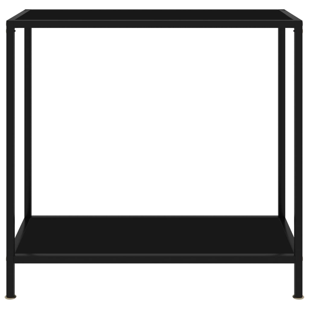 vidaXL Mesa de consola negro vidrio templado 80x35x75 cm