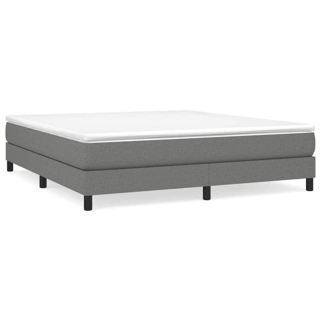 vidaXL Cama box spring con colchón tela gris oscuro 180x200 cm