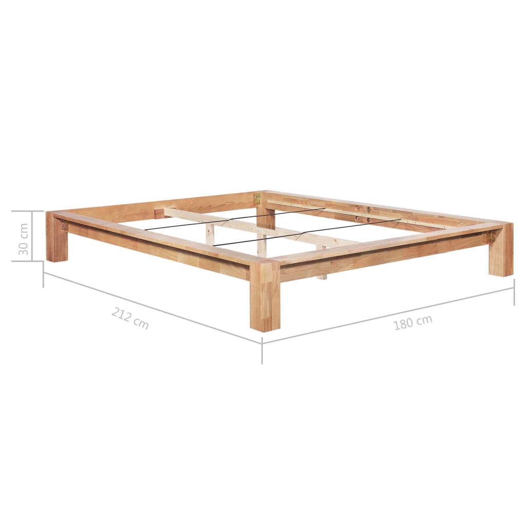 vidaXL Estructura de cama sin colchón madera maciza roble 160x200 cm