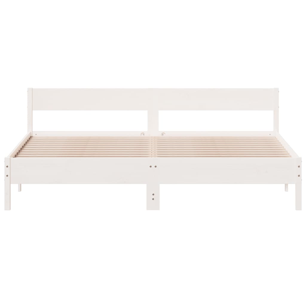 vidaXL Cama sin colchón madera maciza de pino blanca 180x200 cm