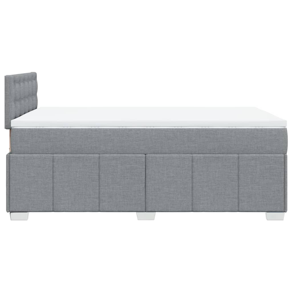 vidaXL Cama box spring con colchón tela gris claro 120x200 cm