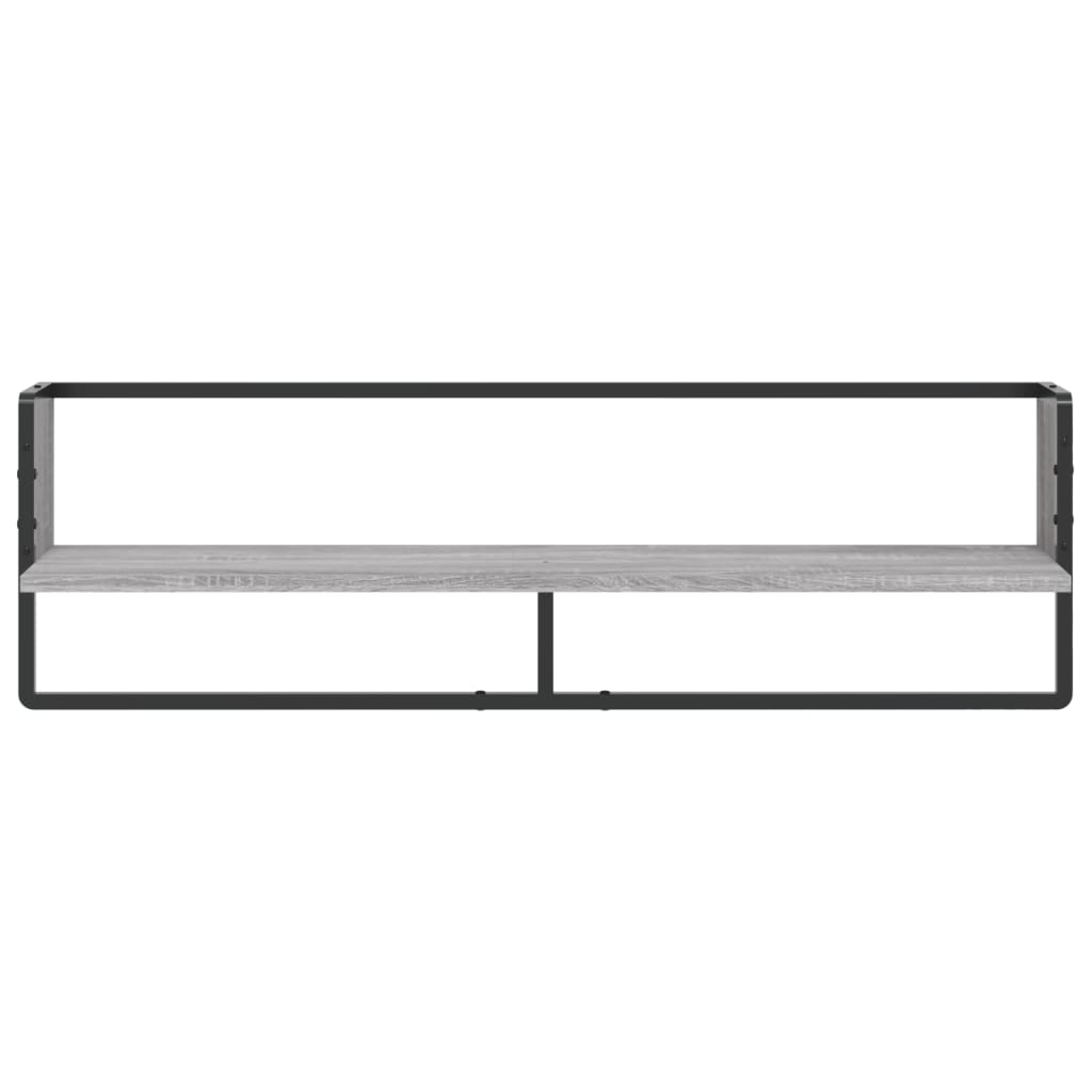 vidaXL Estante de pared con barra gris Sonoma 100x25x30 cm