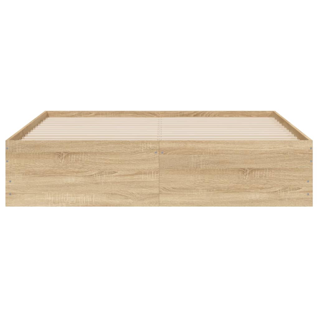 vidaXL Cama con cajones madera ingeniería roble Sonoma 150x200 cm