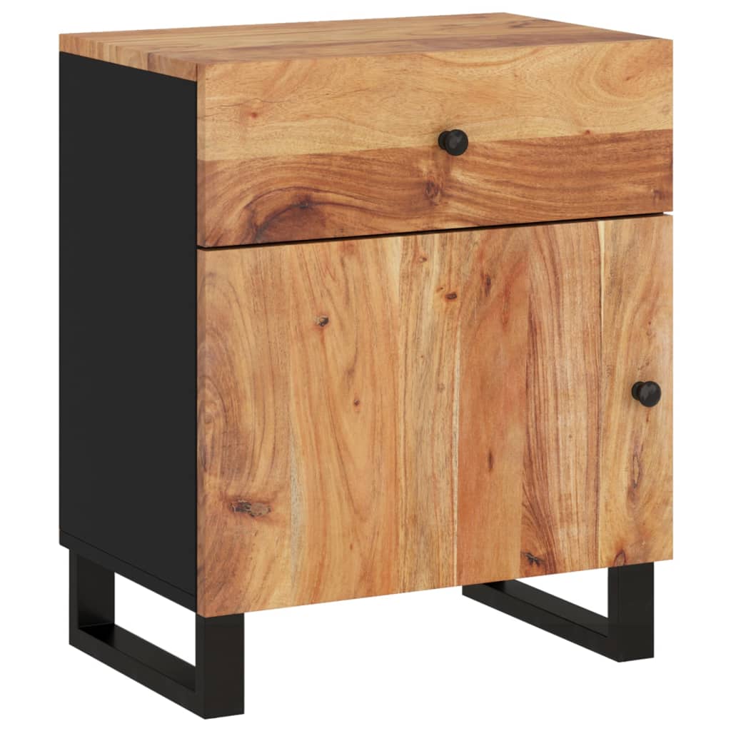 vidaXL Mesita de noche madera acacia madera contrachapada 50x33x60 cm