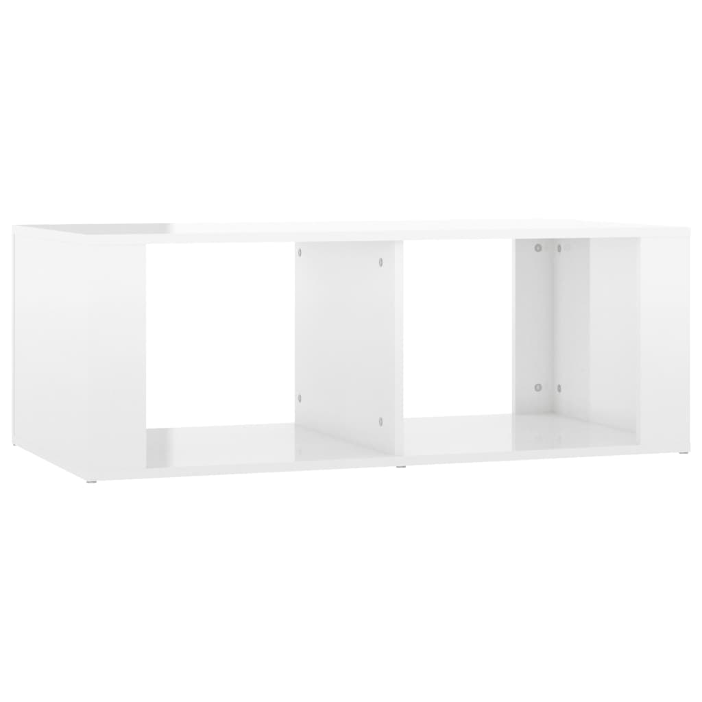 vidaXL Mesa de centro madera contrachapada blanco brillo 100x50x36 cm